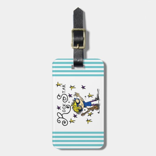 De blonde Ster van de Rots van de Jongen Bagagelabel (Voorkant verticaal)