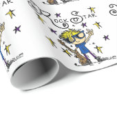 De blonde Ster van de Rots van de Jongen Cadeaupapier (Rol Hoek)