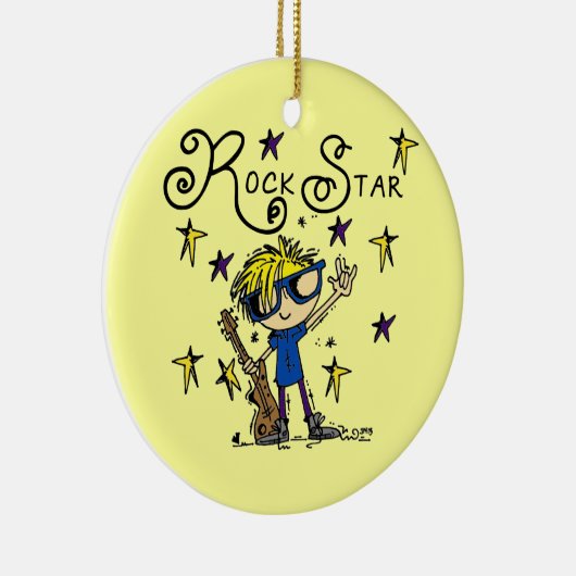 De blonde Ster van de Rots van de Jongen Keramisch Ornament (Rechts)