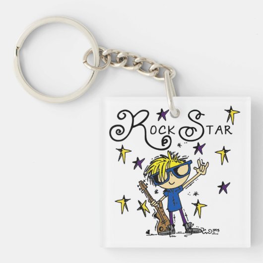 De blonde Ster van de Rots van de Jongen Sleutelhanger (Voorkant)