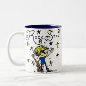 De blonde Ster van de Rots van de Jongen Tweekleurige Koffiemok (Links)