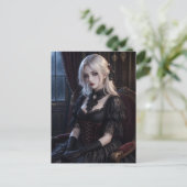 De Blonde Vampier Dame Briefkaart (Staand voorkant)