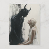 De blonde vrouw en de donkere demon briefkaart (Voorkant)