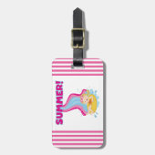 De blonde Zomer van het Meisje Bagagelabel (Voorkant verticaal)