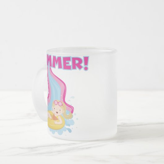 De blonde Zomer van het Meisje Matglas Koffiemok (Voorkant links)