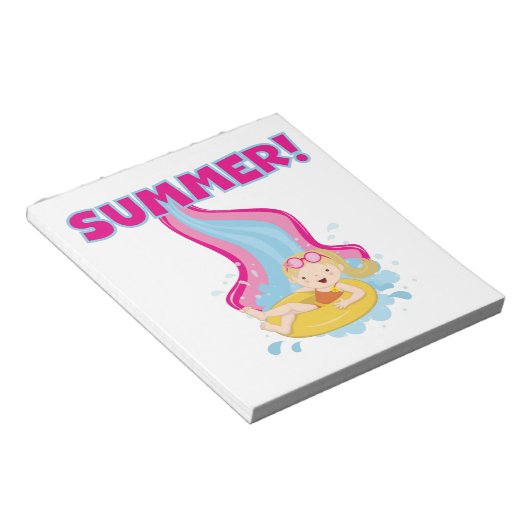 De blonde Zomer van het Meisje Notitieblok (Schuin)