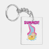 De blonde Zomer van het Meisje Sleutelhanger (Voorkant Links)