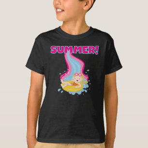 De blonde Zomer van het Meisje T-shirt
