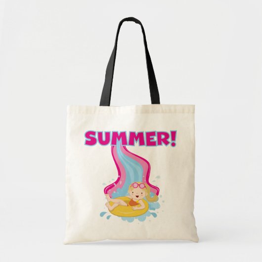 De blonde Zomer van het Meisje Tote Bag (Voorkant)