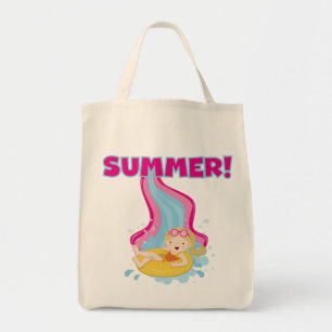 De blonde Zomer van het Meisje Tote Bag