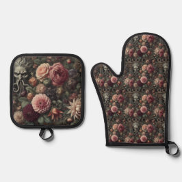 De Bloom-Eater's Preek - Gotisch Victoriaans Ovenwant & Pannenlap Set