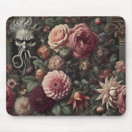 De Bloom-Eater's Sermon - Gotische Barokke Bloemen Muismat (Voorkant)