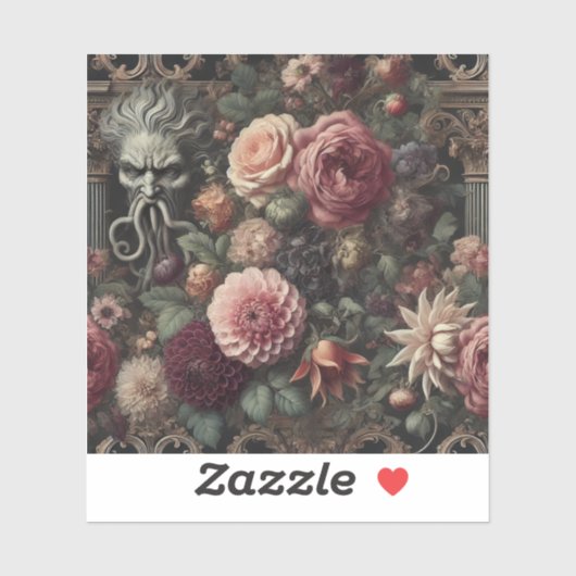 De Bloom-Eater's Sermon - Gotische Barokke Bloemen Sticker (Vel)