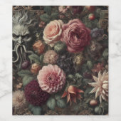 De Bloom-Eater's Sermon - Gotische Barokke Bloemen Wijn Etiket (Enkel label)