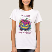 De Bloom Pumpkin Halloween eng Schattige T-shirt (Voorkant)