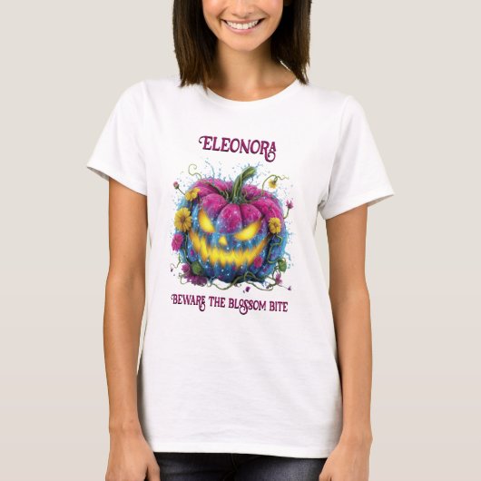 De Bloom Pumpkin Halloween eng Schattige T-shirt (Voorkant)
