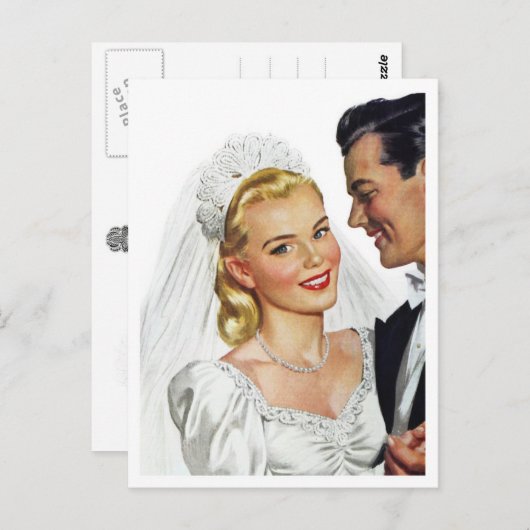 De blozende bruid danst met de bruidegom briefkaart (Voorkant / Achterkant)