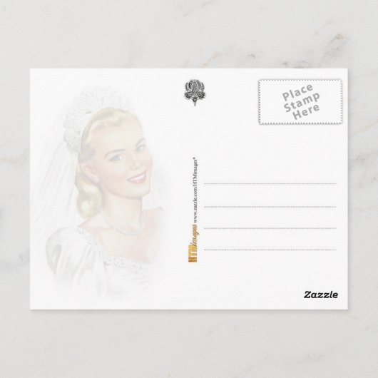 De blozende bruid danst met de bruidegom briefkaart (Achterkant)