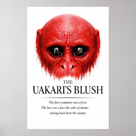 De Blozende Primaat Kunst van de Uakari Poster (Voorkant)