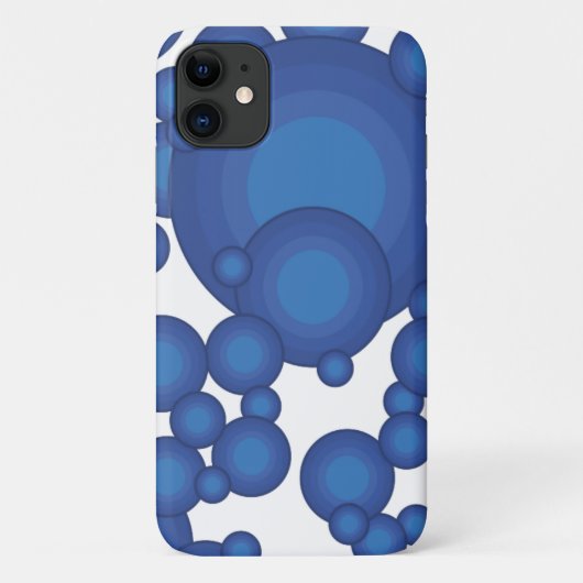 De Blue 70's jaar stijl cirkel Case-Mate iPhone Case (Achterkant)