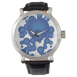 De Blue 70's jaar stijl cirkel Horloge