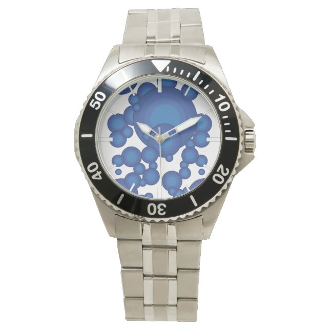 De Blue 70's jaar stijlcirkel Horloge (Voorkant)