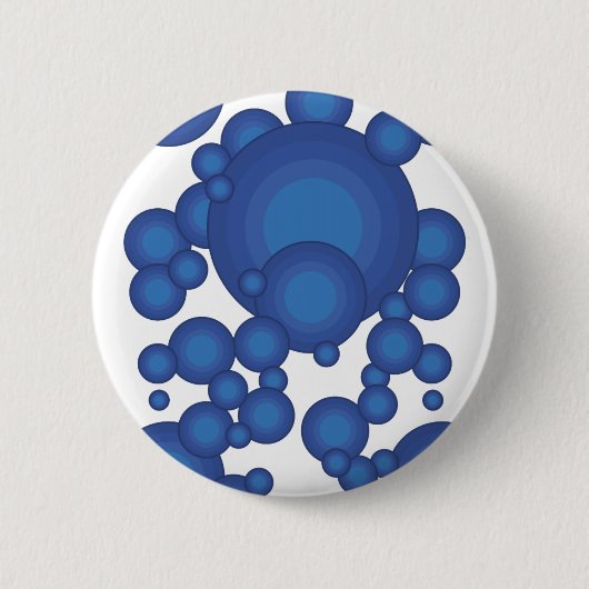 De Blue 70's jaar stijlcirkel Ronde Button 5,7 Cm (Voorkant)