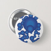 De Blue 70's jaar stijlcirkel Ronde Button 5,7 Cm (Voorkant /achterkant)