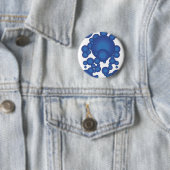 De Blue 70's jaar stijlcirkel Ronde Button 5,7 Cm (In situ)
