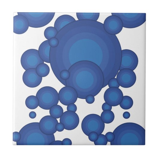 De Blue 70's jaar stijlcirkel Tegeltje (Voorkant)