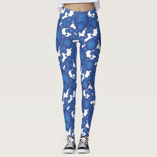 De Blue 70's jaar styling cirkel Leggings (Voorkant)