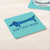 De Blue Dachshund Dog, add text, Onderzetter (Schuin)