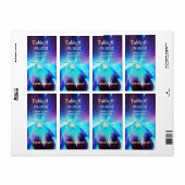 De Blue Orchid Wedding Wine Labels (Full Sheet)