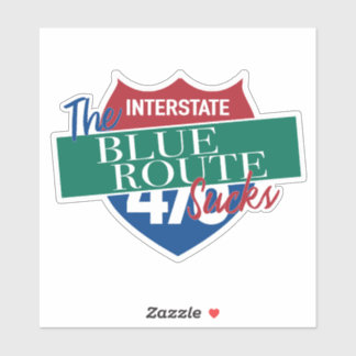 De Blue Route is waardeloos grappige Delco bestuur Sticker