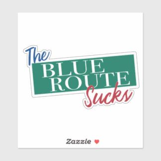 De Blue Route is waardeloos grappige Delco-bestuur Sticker