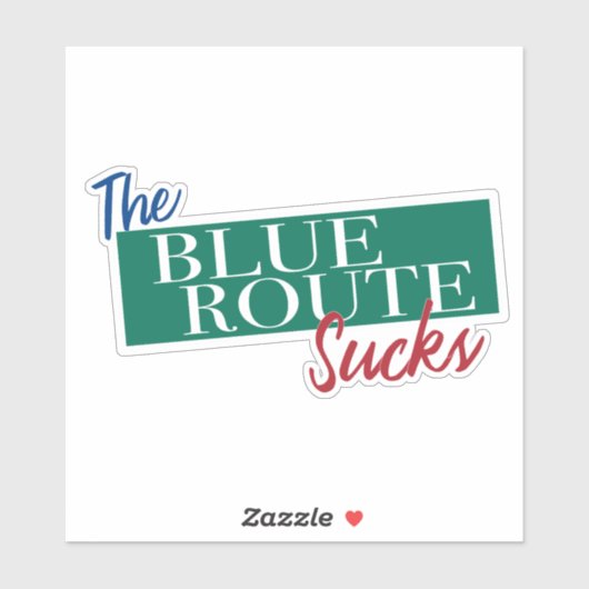 De Blue Route is waardeloos grappige Delco-bestuur Sticker (Vel)