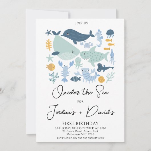 De Blue Twins zijn de Zee Boys op hun eerste verja Kaart (Voorkant)