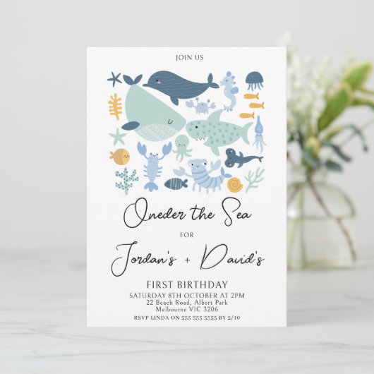 De Blue Twins zijn de Zee Boys op hun eerste verja Kaart (Staand voorkant)