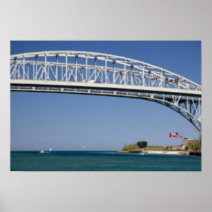 De Blue Water Bridge is een brug met twee overspan Poster