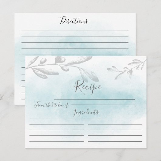 De Blue Waterverf Recept Kaart (Voorkant / Achterkant)