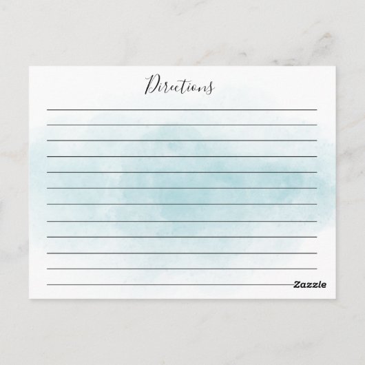 De Blue Waterverf Recept Kaart (Achterkant)