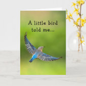 De Bluebird of Happy Birthday Kaart (Gele Bloem)