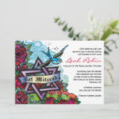 DE BLUEBIRD STAR VAN DAVID Bat Mitzvah Kaart (Staand voorkant)