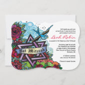 DE BLUEBIRD STAR VAN DAVID Bat Mitzvah Kaart (Voorkant)