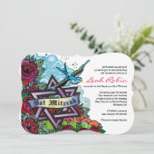 DE BLUEBIRD STAR VAN DAVID Bat Mitzvah Kaart (Staand voorkant)