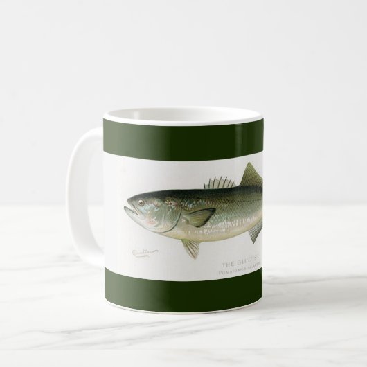 De Bluefish Visser Stripe Mok (Voorkant links)