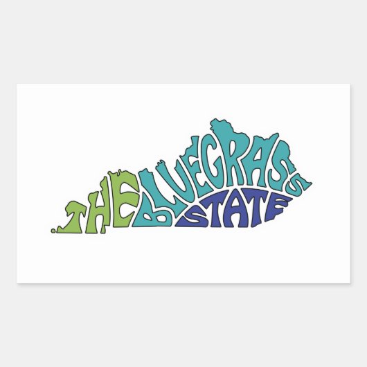 De Bluegrass staat - Kentucky rechthoekige Sticker (Voorkant)