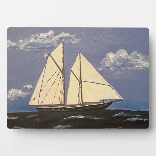 De Bluenose, een raceboot Fotoplaat (voorkant)