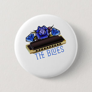 De Blues Harmonica Music Sound Acoustic Jazz Gift Ronde Button 5,7 Cm