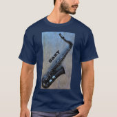 De Blues Jazzy Saxy Saxophone T-Shirt (Voorkant)